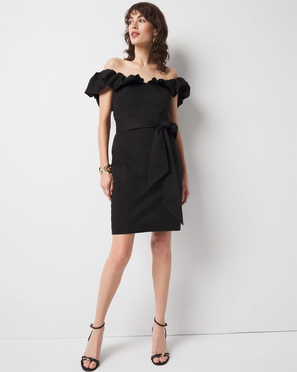 【PORTERNA】Lilpo Off Shoulder Off-the-shoulder draped dress - Women | MANGO OUTLET USA